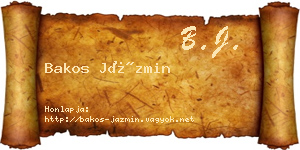 Bakos Jázmin névjegykártya