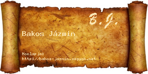 Bakos Jázmin névjegykártya